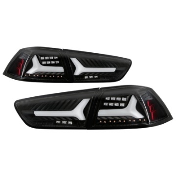 Picture of Spyder Mitsubishi Lancer-Evolution X 08-14 V2 LED Tail Lights - Black ALT-YD-ML08V2-SEQ-BK