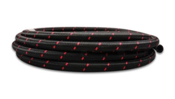 Picture of Vibrant -10 AN Two-Tone Black-Red Nylon Braided Flex Hose 5 foot roll