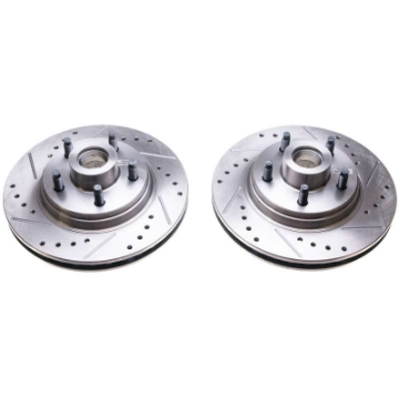 Picture of Power Stop 84-86 Ford Mustang Front Evolution Drilled & Slotted Rotors - Pair