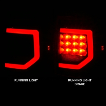 Picture of ANZO 07-11 Toyota Tundra Full LED Taillights Black Housing Clear Lens G2 w-C light Bars