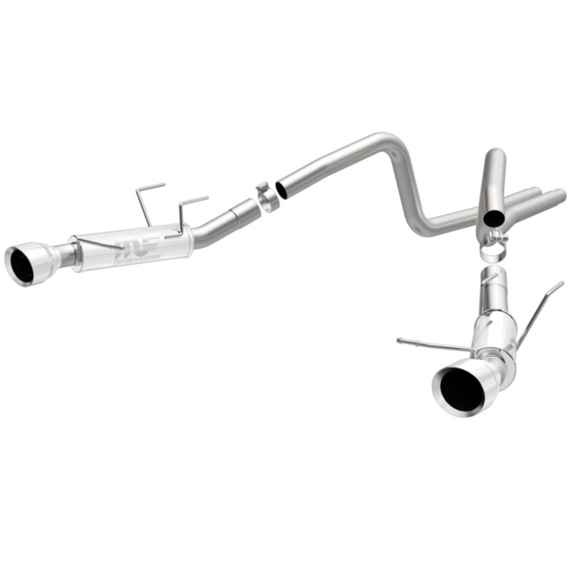 Picture of Magnaflow 2014 Ford Mustang V6 3-7L Comp Series Dual Split Rear Polished Stainless C-B Perf Exhaust