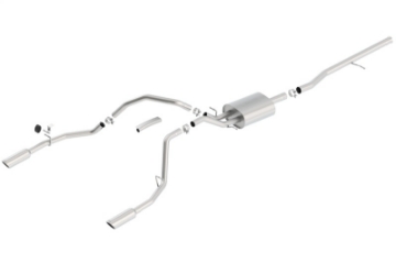 Picture of Borla 14 Silv-Sierra 1500 C-B Touring Exhaust -2-75in in Muffler 2-25inout 4inTIp SS Rear Exit