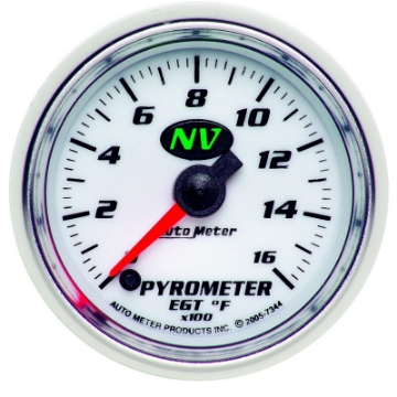 Picture of Autometer Pyrometer NV 52-4mm 0-1600 Deg F Advanced Digital Stepper Motor Pyrometer Gauge