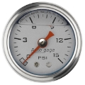 Picture of Autometer AutoGage 1-5in Liquid Filled Mechanical 0-15 PSI Fuel Pressure Gauge - Silver