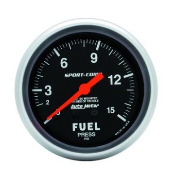 Picture of Autometer Sport-Comp 2 5-8in 0-15 PSI Mechanical Fuel Pressure Gauge