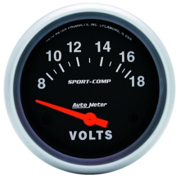 Picture of Autometer Sport-Comp 2 5-8in 8-18 Volt Short Sweep Electric Voltmeter Gauge