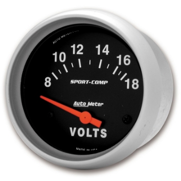 Picture of Autometer Sport-Comp 2 5-8in 8-18 Volt Short Sweep Electric Voltmeter Gauge