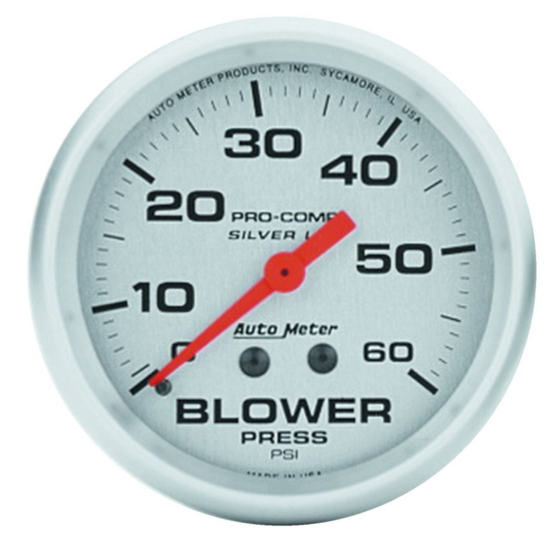 Picture of Autometer Ultra-Lite 66-7mm 0-60 PSI Liquid Filled Mechanical Blower Pressure Gauge