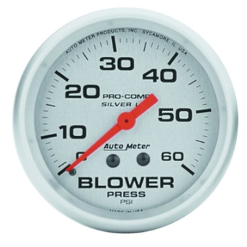 Picture of Autometer Ultra-Lite 66-7mm 0-60 PSI Liquid Filled Mechanical Blower Pressure Gauge