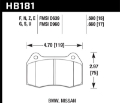 Picture of Hawk 02-04 Acura RSX - 94-97 BMW 840CI-850CI - 92-02 Nissan Skyline DTC-60 Front Race Brake Pads