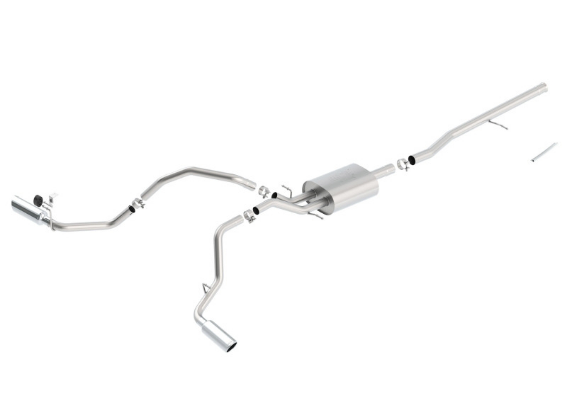 Picture of Borla 14 Silv-Sierra C-B Exhaust ATAK 1500 5-3L V8 AT-MT 2&4WD Ext Cab Split Side Exit