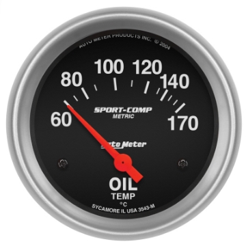 Picture of Autometer Sport-Comp 66-7mm 60-170 Deg C Short Sweep Electronic Oil Temperature Gauge