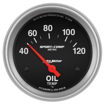 Picture of Autometer Sport-Comp 66-7mm 40-120 Deg C Short Sweep Electronic Oil Temperature Gauge