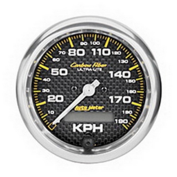 Picture of Autometer Carbon Fiber 85-7mm 190 KPH Range Speedometer Elect- Programmable Gauge