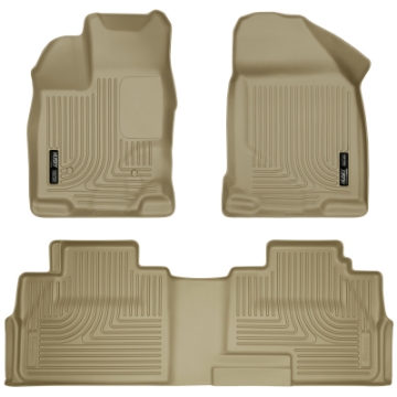Picture of Husky Liners 07-13 Ford Edge - 07-13 Lincoln MKX Weatherbeater Tan Front & 2nd Seat Floor Liners