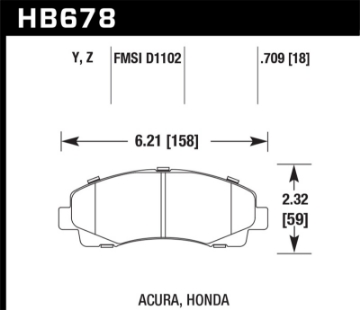 Picture of Hawk 2006-11 Honda Ridgeline Street Performance Ceramic Front Brake Pads