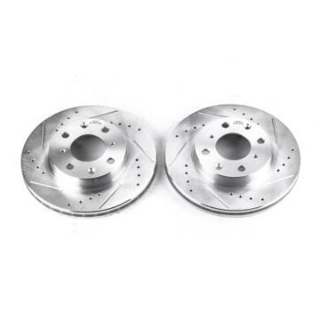 Picture of Power Stop 90-00 Honda Civic Front Evolution Drilled & Slotted Rotors - Pair
