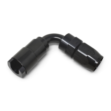 Picture of Russell Performance 3-8in SAE Quick Disc Female to -6 Hose Black 90 Degree Hose End
