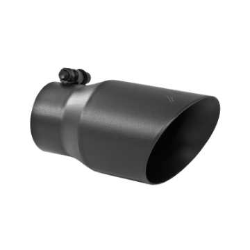 Picture of MBRP Tip 3in Round x 4in Inlet OD Dual Walled Angled Black Tip - Fits all 3in Exhausts