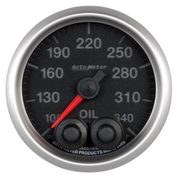 Picture of Autometer Elite 52mm 100-340 Deg F Oil Temp Peak & Warn w- Electronic Control Gauge