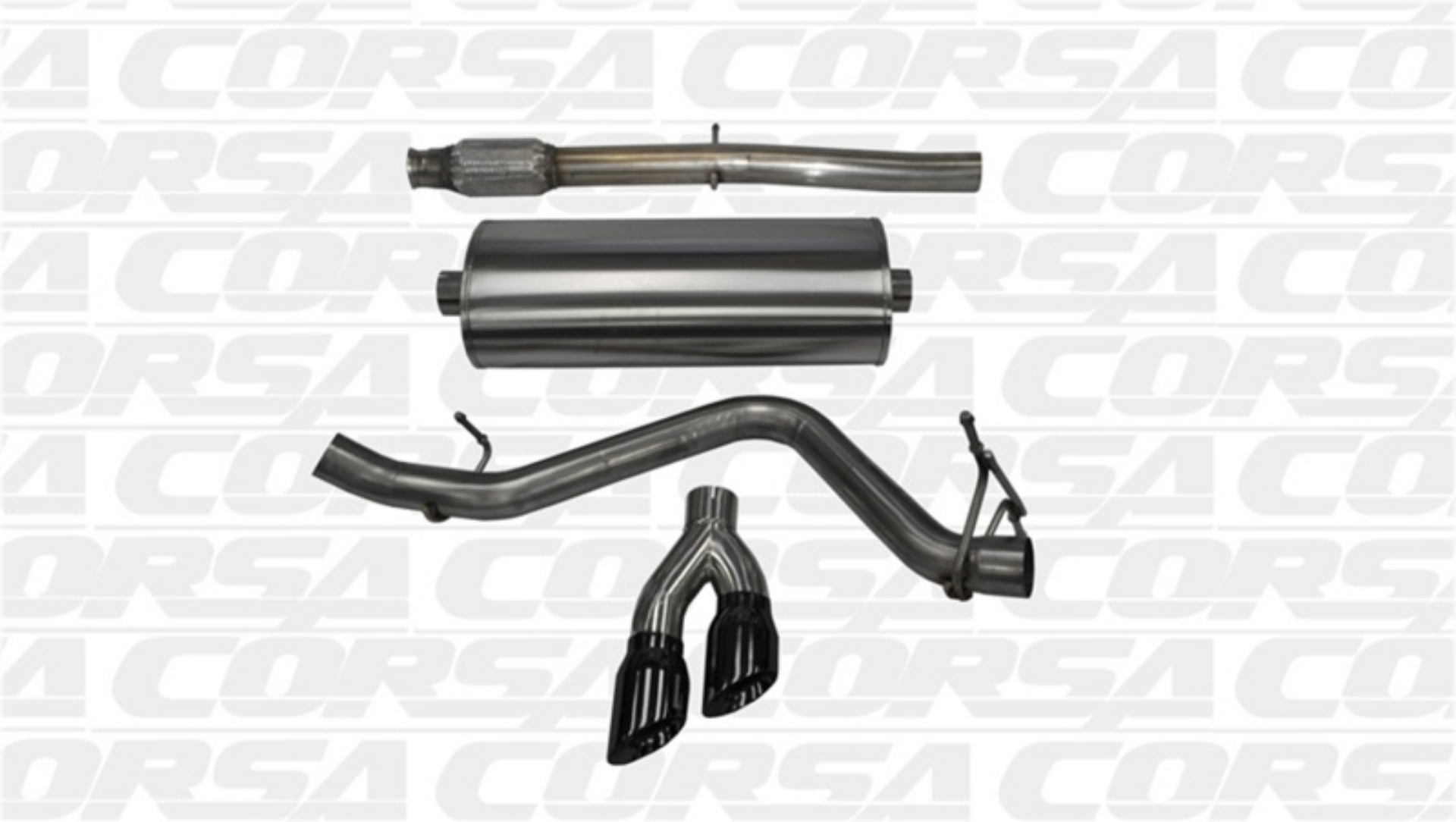 Picture of Corsa 14-19 GMC Sierra-Chevy Silv 1500 Crew Cab-Std- Bed 5-3L V8 Black Sport Single Side CB Exhaust