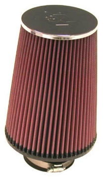 Picture of K&N Universal Chrome Round Tapered Air Filter 3in FlangeID - 6in Base OD - 4-5in Top OD - 8in Height