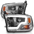 Picture of ANZO 2009-2018 Dodge Ram 1500- 2500- 3500 Crystal Headlights w- Light Bar Chrome Housing