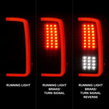 Picture of ANZO 2007-2013 Chevrolet Silverado1500- 2500- 3500 LED Tail Lights w- Light Bar Black Housing Smoke