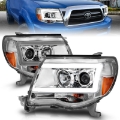 Picture of ANZO 2005-2011 Toyota Tacoma Projector Headlights w- Light Bar Chrome Housing