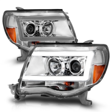 Picture of ANZO 2005-2011 Toyota Tacoma Projector Headlights w- Light Bar Chrome Housing