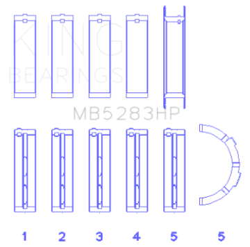 Picture of King Engine Bearings Performance Main Bearing Set - Size Standard X