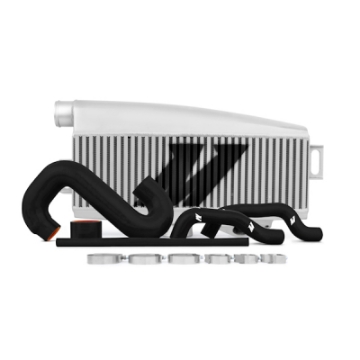 Picture of Mishimoto Subaru 02-07 WRX-04-07 STi Top-Mount Intercooler Kit - Silver-Black Hoses - Not For iRHD