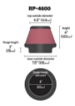 Picture of K&N Universal Round Tapered Carbon Fiber Air Filter 6in Flg ID Centered-7-5in B OD-4-5in T OD-4in H
