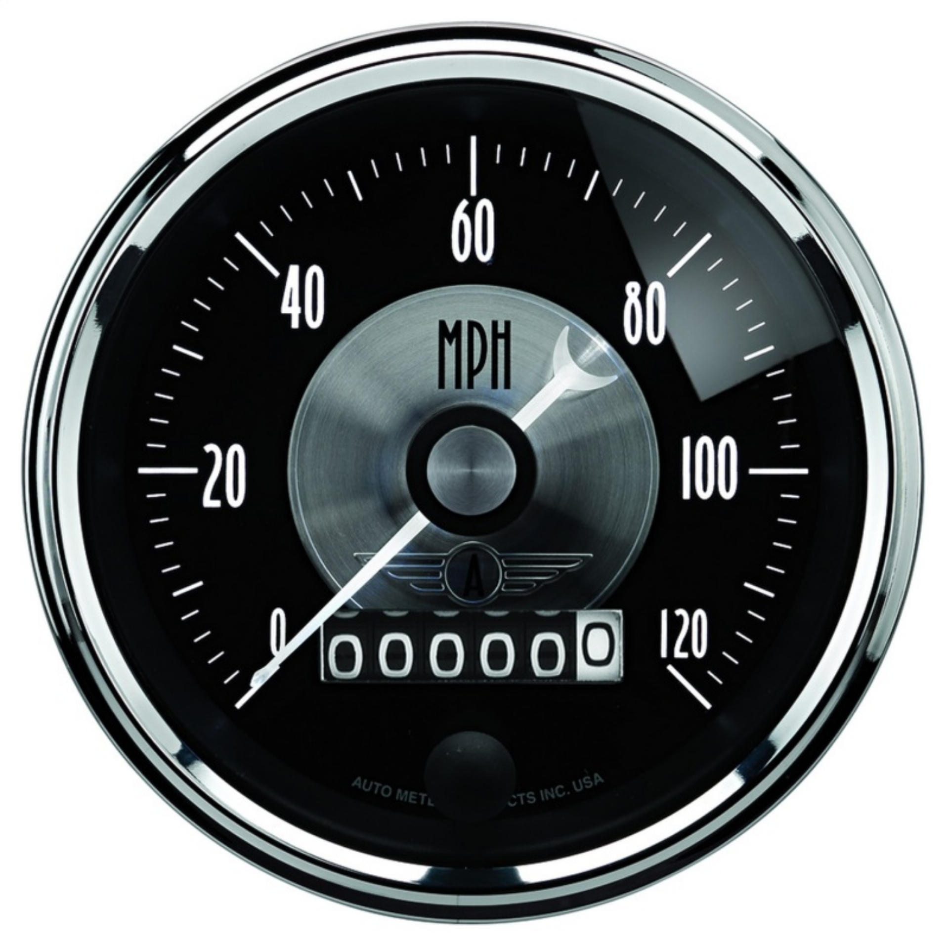 Picture of Autometer Prestige Series Black 3-3-8in 120mph Electronic Programmable Speedometer Gauge