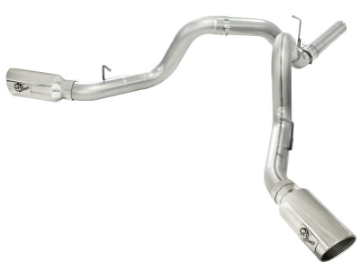 Picture of aFe MachForce XP Exhaust 4inch DP-Back All SS 2011-14 GM Diesel Trucks V8-6-6L LML Polished