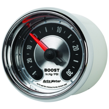 Picture of Autometer American Muscle 52mm Full Sweep Electric 30 In Hg--Vac-30PSI Boost Vacuum Gauge