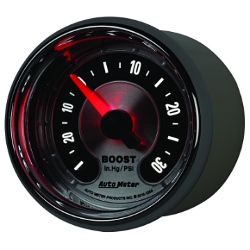 Picture of Autometer American Muscle 52mm Full Sweep Electric 30 In Hg--Vac-30PSI Boost Vacuum Gauge