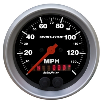 Picture of Autometer Sport-Comp 3-3-8 inch 140 MPH Electronic Speedometer w- GPS Rally Nav Display Gauge
