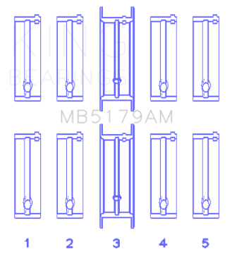 Picture of King Engine Bearings Daewoo-GM-Opel-Vauxhall Size 0-25 Main Bearing Set