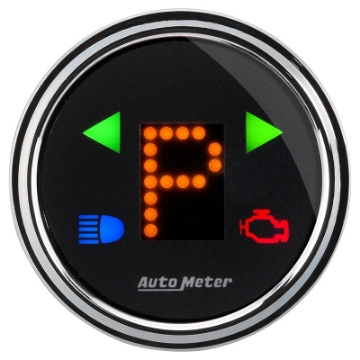 Picture of Autometer Designer 2-1-16in Chrome Domed Lens Black Dial PRNDL Gauge