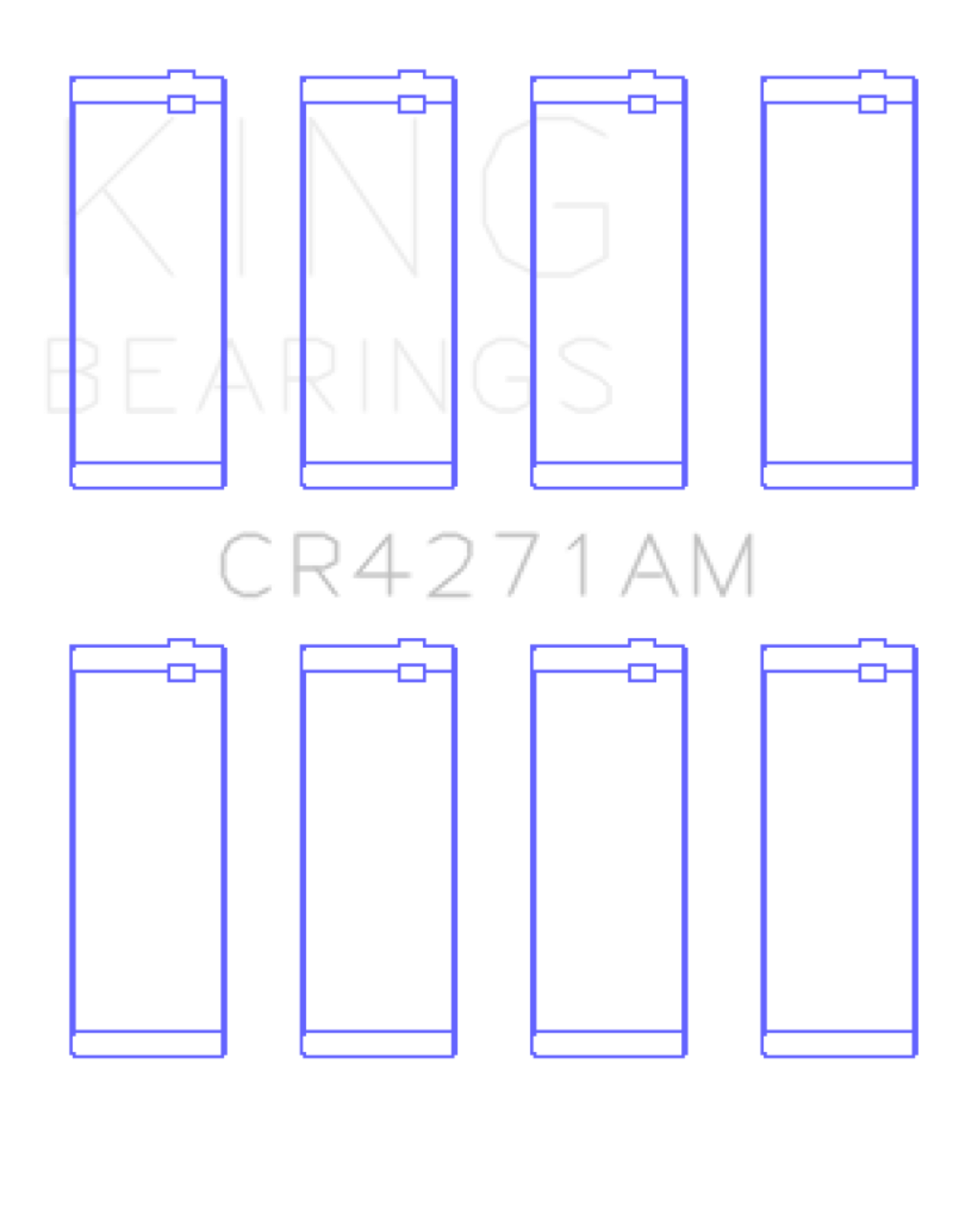 Picture of King Engine Bearings 1-95-12-09 Chrysler- 1-02-12-06 Jeep 148CI 2-4L L4 Size STD Rod Bearing Set
