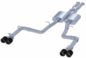 Picture of MBRP 2015+ Dodge Challenger 3-6L SS 2-5in Quad Tip Split Rear Exit w- Carbon Fiber Tips - T304
