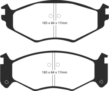 Picture of EBC 91-95 Chrysler LeBaron 2-5 15in Wheels Redstuff Front Brake Pads