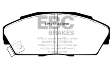 Picture of EBC 92-94 Acura Integra 1-7 Vtec Ultimax2 Front Brake Pads