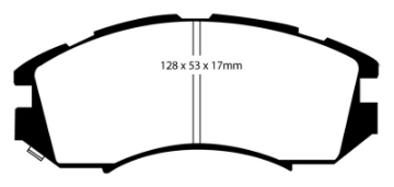 Picture of EBC 92-96 Subaru Impreza 1-8 2WD 13in Wheels Redstuff Front Brake Pads