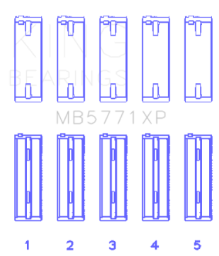 Picture of King Engine Bearings Hyundai G4KF Main Bearing Set - Size +0-25mm