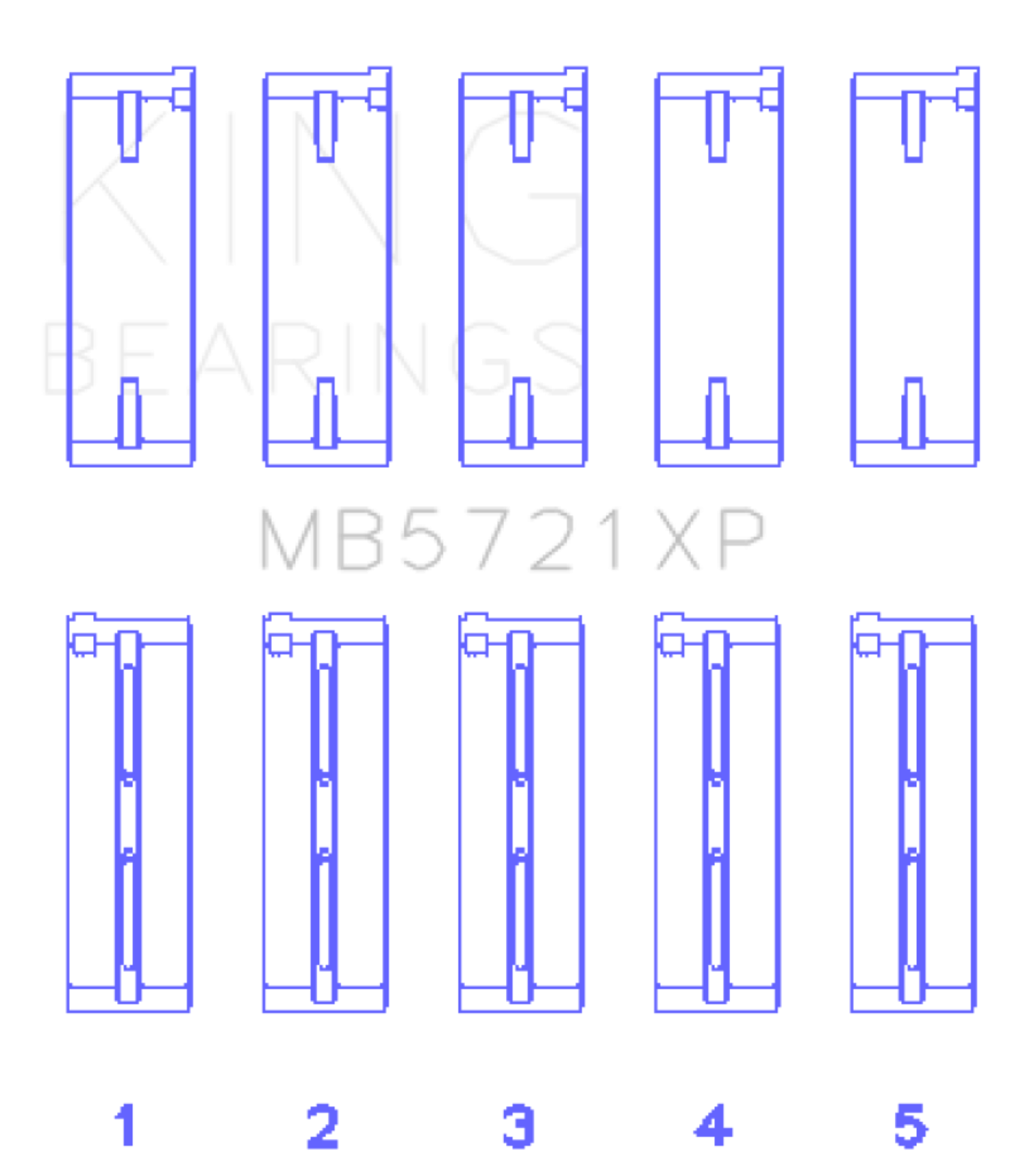 Picture of King Engine Bearings Nissan SR20DET GTiR 16V Performance Main Bearing Set - Size STD