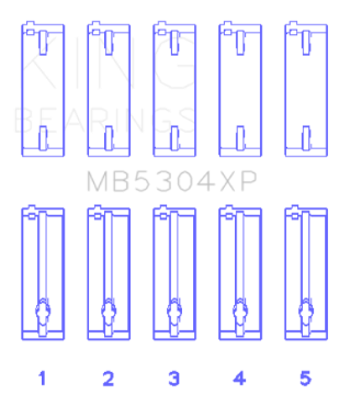 Picture of King Engine Bearings Mazda B6-B6-T-ZM-B3-B5 Main Bearing Set - Size STD