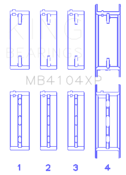 Picture of King Engine Bearings Nissan VG30DE-VG30DETT Performance Main Bearing Set - Size STDX