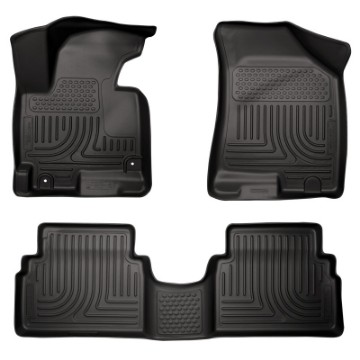 Picture of Husky Liners 14 Hyundai Tucson w-Retain Hooks WeatherBeater Combo Front & 2nd Row Black Floor Liners